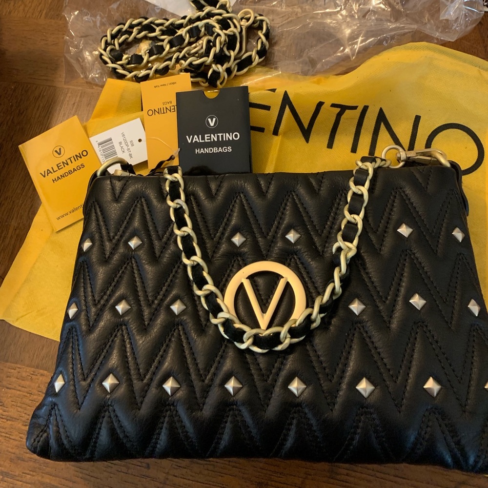 NWT Valentino Black leather handbag